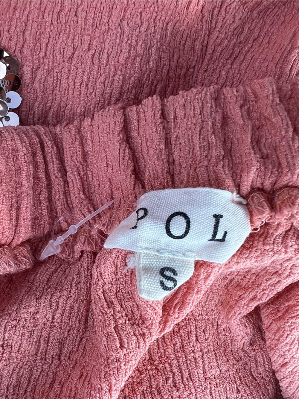 NEW! POL Salmon Pink Sequin Pocket Pants - Picture 6 of 6